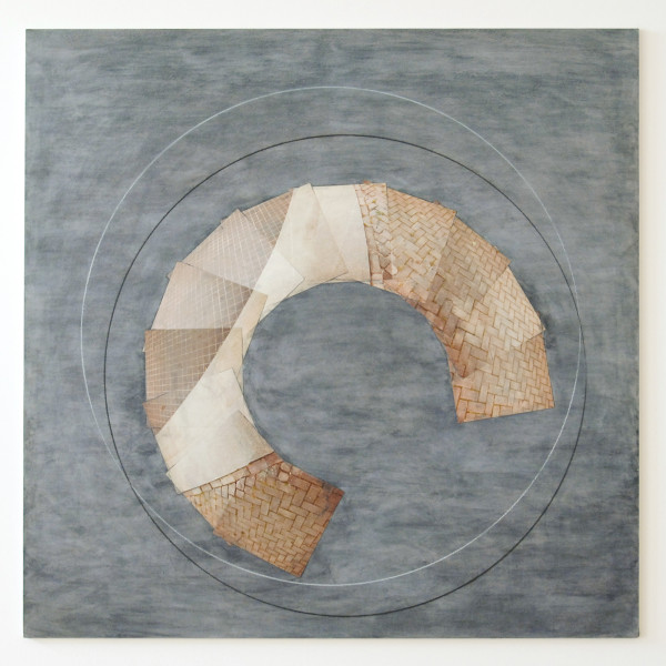 Jan Dibbets - Vondelpark II - Kleurenfotografie, acrylverf en waterverf op papier op spaanplaat 1985