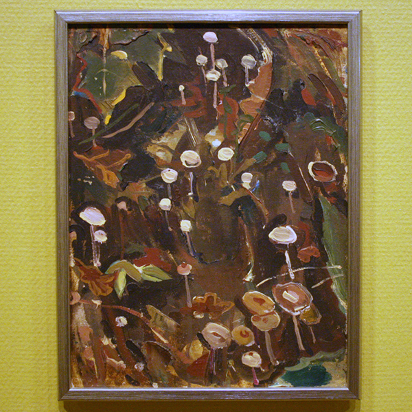 Jan Gerrit Jordens - Zonder Titel (Paddestoelen) - Olieverf op hardboard