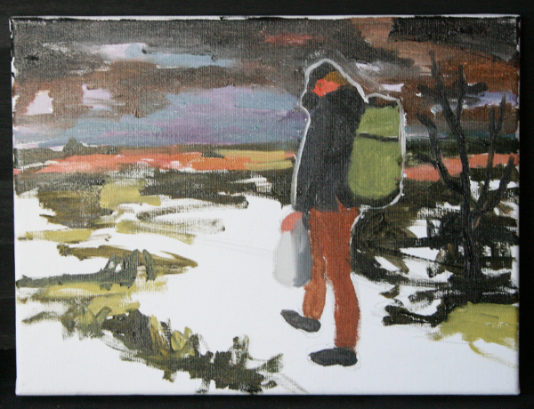 Jan Wattjes - The Lonliness of the Modern Man - 30x40cm Olieverf op doek Jan Wattjes - The Lonliness of the Modern Man - 30x40cm Olieverf op doek