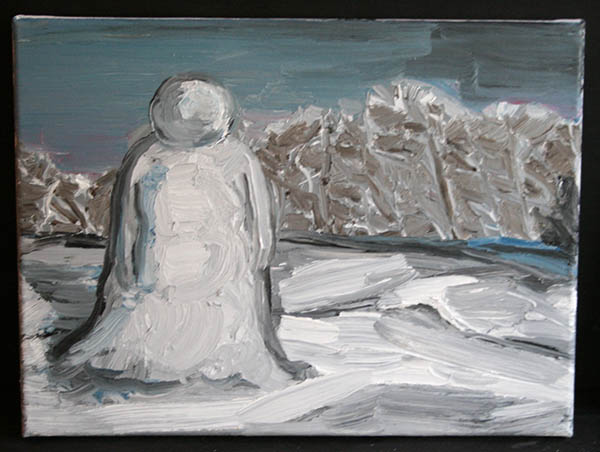 Jan Wattjes - The Snowman - 30x40cm Olieverf op doek Jan Wattjes - The Snowman - 30x40cm Olieverf op doek