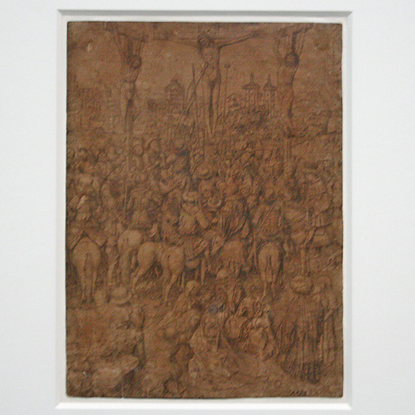 Jan van Eyck (Atelier) - Kruisiging - Goudstift, zilverstift, zwarte inkt en pen op geprepareerd papier Jan van Eyck (Atelier) - Kruisiging - Goudstift, zilverstift, zwarte inkt en pen op geprepareerd papier