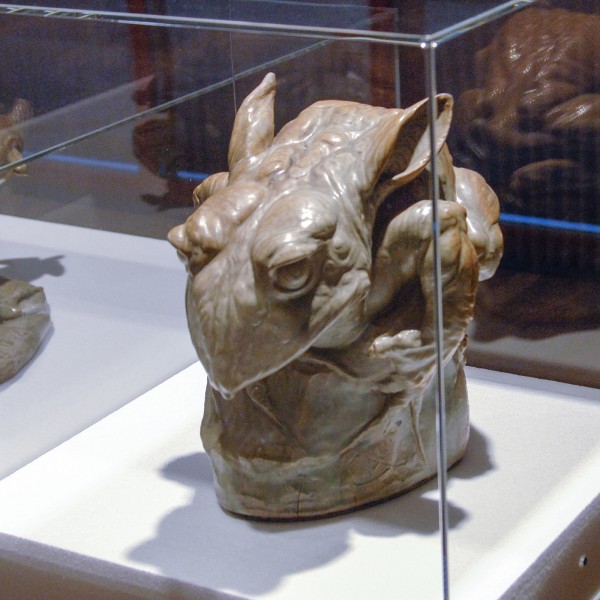 Jean Carries - Frog with rabbit ears - Beige geglazuurd gres, 1891
