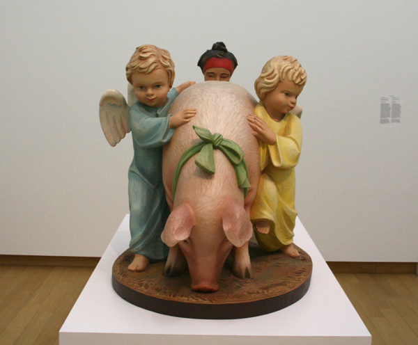 Jeff Koons - Ushering in Banality - Verf op hout Jeff Koons - Ushering in Banality - Verf op hout