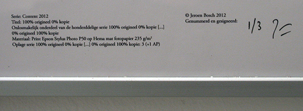 Jeroen Bosch - 100% origineel, 0% kopie - A4, inktjet op hema papier (detail)