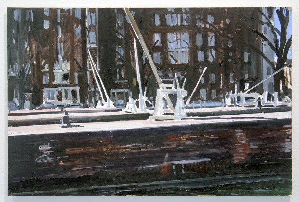 Jim Harris - Amstelsluis II - 39x59cm Olieverf op MDF