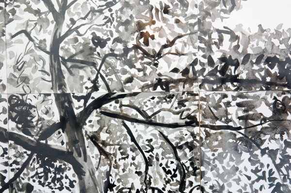 Jim Harris - Japanese Garden - 220x100cm Inkt op papier (detail)