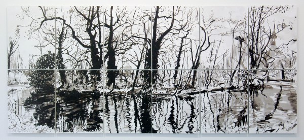 Jim Harris - Vondelpark - 96x219cm Inkt op papier