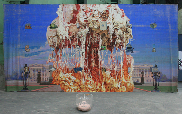 Jim Shaw - Capital Viscera Appliances Mural - Acrylverf op mousseline