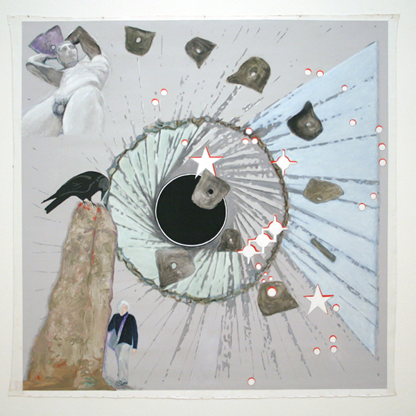 Jo Baer - In the Land of the Giants (Spirals and Stars) - Olieverf op doek