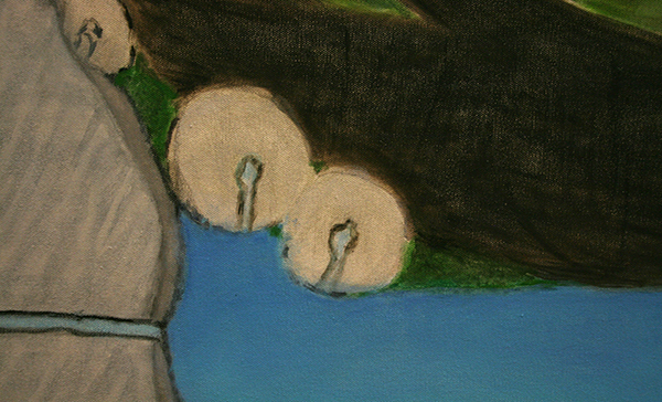 Jo Baer - Time-Line (Spheres, Angles and the Negative of the 2nd Derivative) - Olieverf op doek (detail)