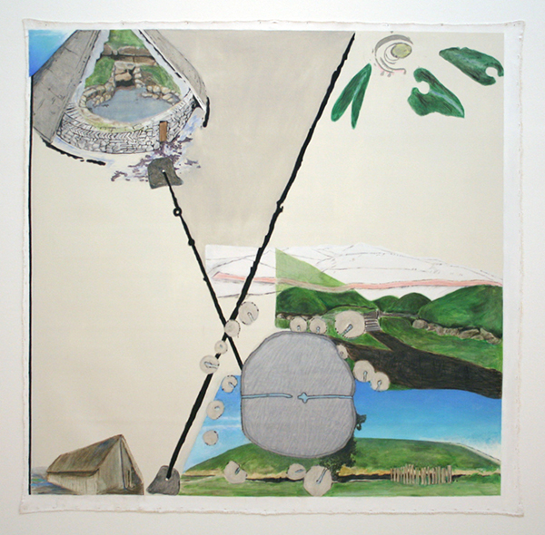 Jo Baer - Time-Line (Spheres, Angles and the Negative of the 2nd Derivative) - Olieverf op doek