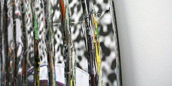 Job Koelewijn - Collage, Storyboard 1 - 186cm Aluminium, papier en stopmotion animatie (detail) Job Koelewijn - Collage, Storyboard 1 - 186cm Aluminium, papier en stopmotion animatie (detail)