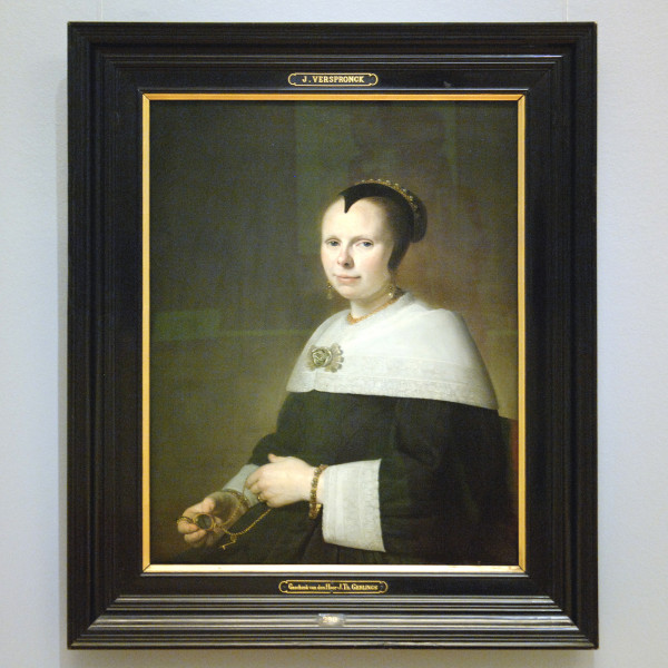 Johannes Cornelisz Verspronck - Portret van Eva Vos - Olieverf op doek