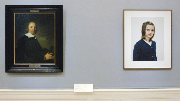 Johannes Cornelisz Verspronck - Portret van Jacobes Akersloot - Olieverf op doek & Rineke Dijkstra - Lucy, Amsterdam, 23 maart 2008 - Archival inkjetprint