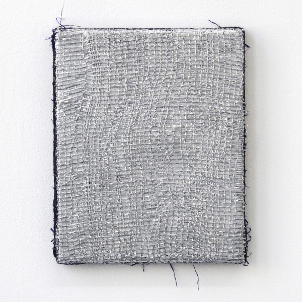 John Nixon - Silver Monochrome - 25x20cm Enamel op uienzak op canvas