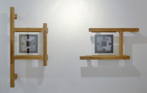 Jonas Wijtenburg - Internal Validity #5 - 170x77x22cm & Internal Validity #6 - 67x129x22cm Iroko hout, roestvrij staal, C print