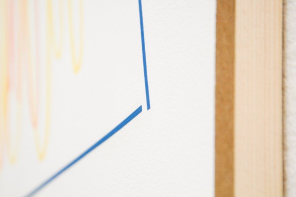 Joost Krijnen - Die Harmonie der Welt - 170x230cm Acrylverf, kleurpotlood, houtskool, potlood, aquarel en tape op MDF (detail)