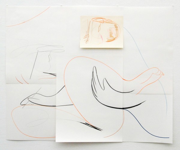 Joost Krijnen - Interior Monologue - 101x125cm Houtskool, kleurpotlood, tape en potlood op papier