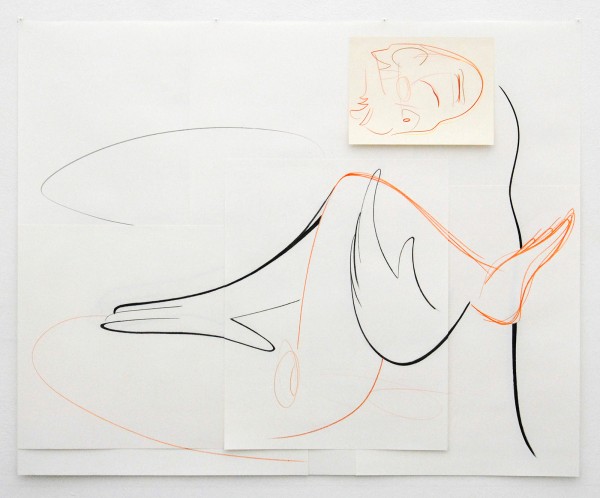 Joost Krijnen - L'Astronaute Provinciale - 101x125cm Houtskool, kleurpotlood en potlood op papier