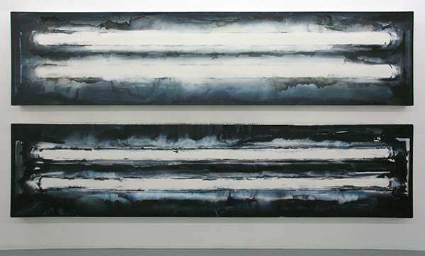 Jop Vissers Vorstenbosch - Honderduzentmiljoenmiljaar lumes daglicht - Tweeluik, 100x430cm Olieverf en spuitbus op canvas Jop Vissers Vorstenbosch - Honderduzentmiljoenmiljaar lumes daglicht - Tweeluik, 100x430cm Olieverf en spuitbus op canvas