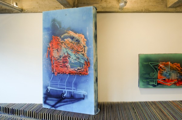 Jop Vissers Vorstenbosch  - Nomand - 270x160x21cm Olieverf, lak, acrylverf en tape op doek