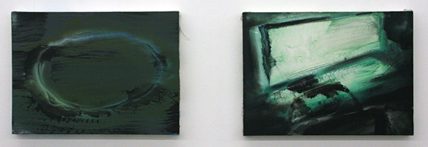 Jop Vissers Vorstenbosch - Oppenheimers grondstoffelijke trillingen & Digitaal grot tafereel - 40x55cm Olieverf, acrylverf, lak en spuitbus op canvas Jop Vissers Vorstenbosch - Oppenheimers grondstoffelijke trillingen & Digitaal grot tafereel - 40x55cm Olieverf, acrylverf, lak en spuitbus op canvas