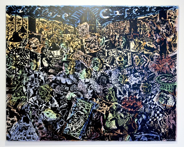 Jorg Immendorff - Cafe de Flore - Acrylverf op doek