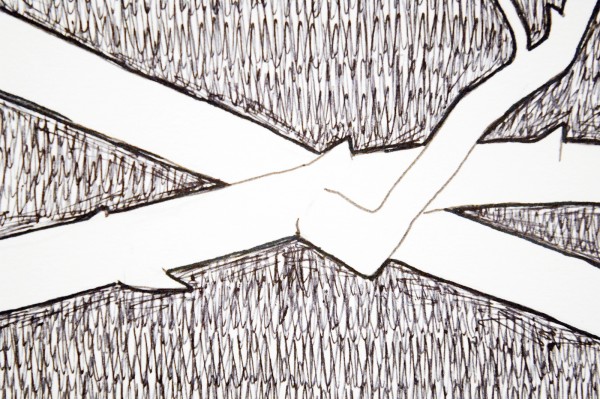 Jorn van Leeuwen - Geranium Meteoor 48 - 233x125cm Pen op papier (detail)