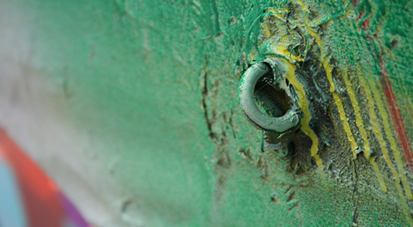 Katharina Grosse - Zonder Titel (4 maal) - Acrylverf op gelamineerd styrofoam 2009 (detail)