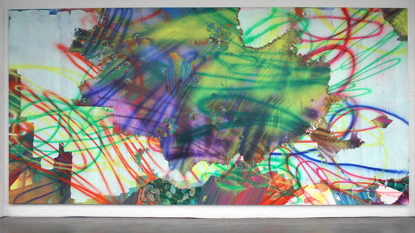 Katharina Grosse - Zonder Titel - Acrylverf op doek 2008