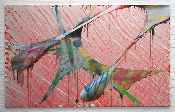 Katharina Grosse - Zonder Titel - Acrylverf op doek 2009