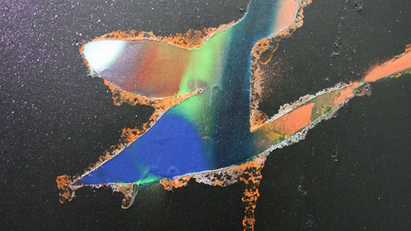 Katharina Grosse - Zonder Titel - Acrylverf op doek 2011 (detail)