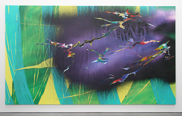 Katharina Grosse - Zonder Titel - Acrylverf op doek 2011