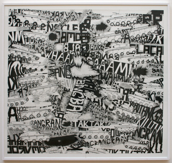 Koen Taselaar - 25 Tanks - Fineliner en marker op papier Koen Taselaar - 25 Tanks - Fineliner en marker op papier