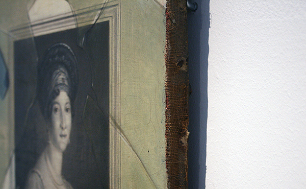 Laurent Dabos - Trompe-l'oeil met Gebroken Glas - Olieverf op doek, 1829 (detail)