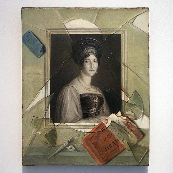 Laurent Dabos - Trompe-l'oeil met Gebroken Glas - Olieverf op doek, 1829