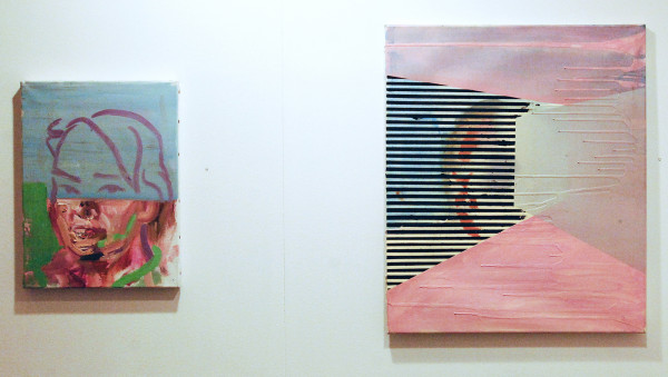 Leah Blits - Mind, Matter - 30x40cm Olieverf op canvas & Big Brother - 60x50cm Olieverf en spuitbus op canvas