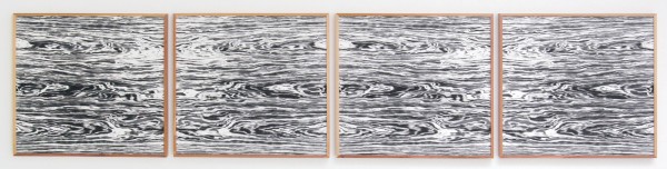 Lisa Oppenheim - Landschape Portraits (Bich and Red Cedar) (Version I) - 68x64cm per deel, Vier gelatine fotogrammen in unieke lijsten