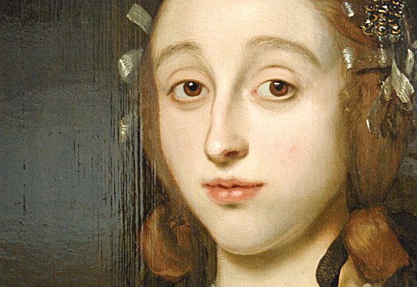 Ludof de Jongh - Portret van een vrouw - Olieverf op paneel (detail)