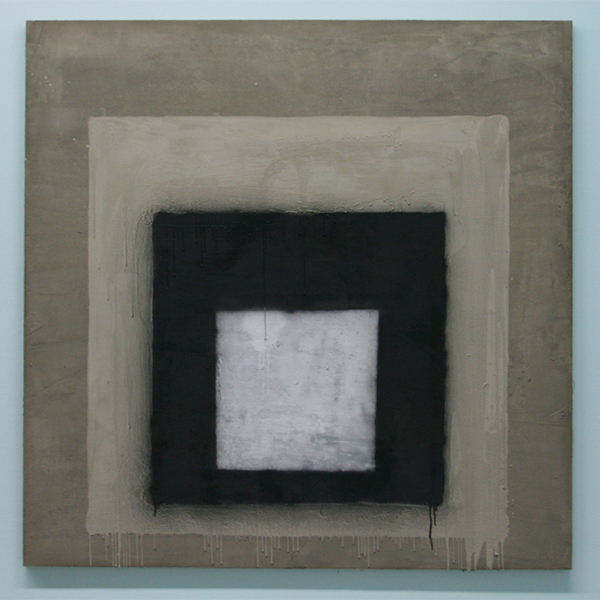 Marc Bijl - Afterburner (After Josef Alvers) - Cement, verf en spuitbus op doek Marc Bijl - Afterburner (After Josef Alvers) - Cement, verf en spuitbus op doek