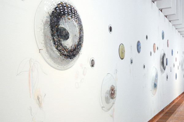 Marc Mulders - Hemelsblauw - 35 schalen en potlood op muur