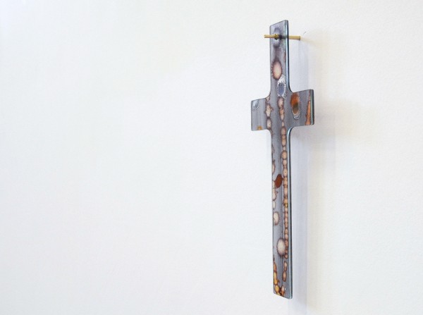 Marc Mulders - Maria Hemels Blauw - Emaille schildering op floatglas ingebrand