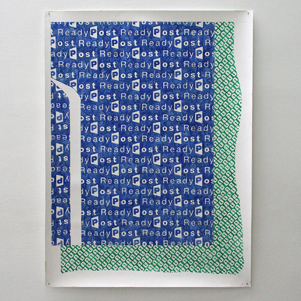 Marijn van Kreij - Untitled (Tags, ReadyPost, 0409, Go Folks, Go Forth, Trust Your Brain, Trust Your Body) - 124x93cm Gouache op papier