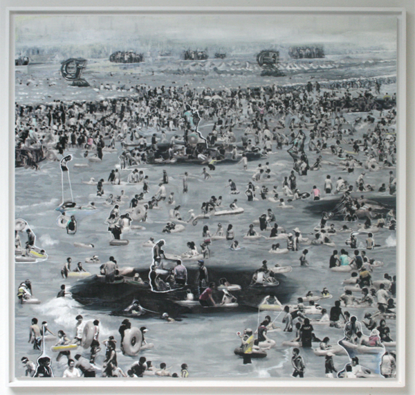 Marilou van Lierop - Mountain of happiness (uit de reeks) - 106x112cm Olieverf op papier Marilou van Lierop - Mountain of happiness (uit de reeks) - 106x112cm Olieverf op papier