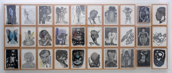 Marlene Dumas - Kunstproject De Halte - 28 aquarellen op papier en 2 olieverf op doek