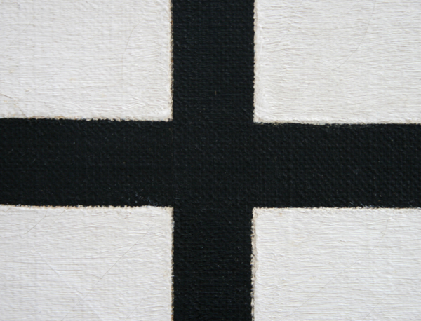 Marlow Moss - Compositie met dubbele lijn en blauw vlak (detail) Marlow Moss - Compositie met dubbele lijn en blauw vlak (detail)