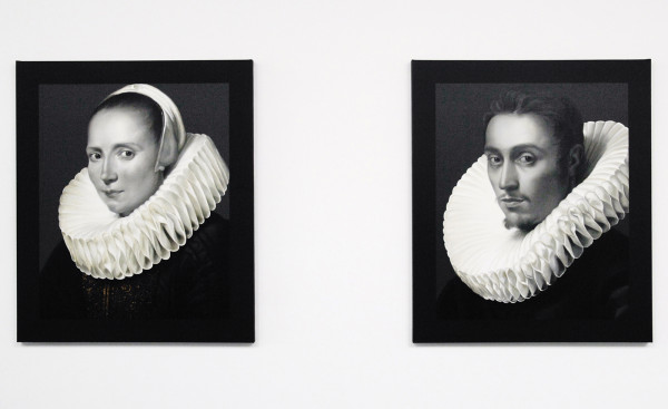 Mary A Waters - Flemish Woman (You Do Know That This Will Stop Someday) & Flemish Man (I Really Love That Woman) - 160x135cm Olieverf op linnen