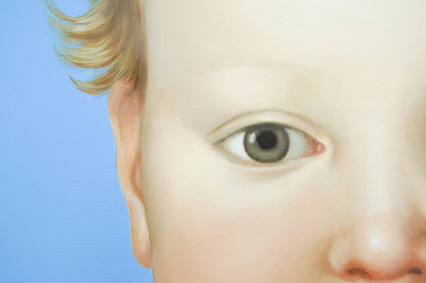 Mary A Waters - Garcia, Giovanni's Brother (I Have a Brother, He Is the Happy One) - 180x180cm Olieverf op linnen (detail)