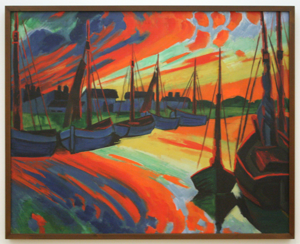 Max Pechstein - Hafen von Leba - Olieverf op doek Max Pechstein - Hafen von Leba - Olieverf op doek