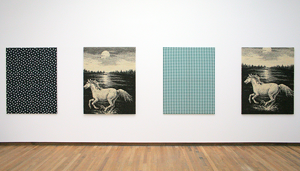 Michael Krebber - Flaggs (Against Nature) Fout Nights of a Dreamer, The Future Advertisement, Cezanne, M Teste - Textiel 2003